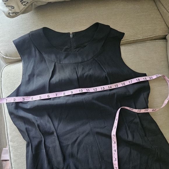 Lida Baday wool dress size 10 black sleeveless cutout sheath midi - Picture 13 of 14